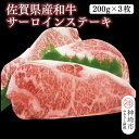 【ふるさと納税】佐賀県産和牛サーロインステーキ 600g(200g×3枚)【黒毛和牛 牛肉 サーロイン ステーキ肉】(H116104）