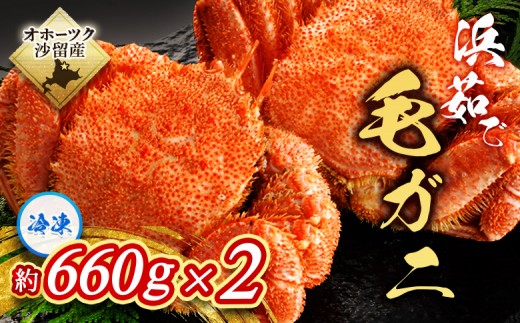 【 大きいサイズ 660g前後 】 冷凍浜茹で毛がに『2尾セット』