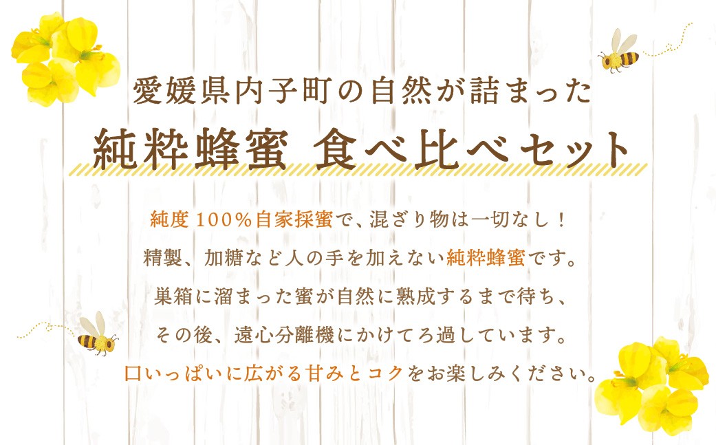 百花蜜 & 蜜柑蜜 セット（各300g） 計600g はちみつ ハチミツ 蜂蜜 【えひめの町（超）推し！（内子町）】（369）