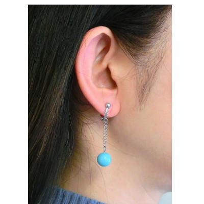 ふるさと納税 和泉市 ターコイズブルーのSwingイヤリング　10mmラウンド |  | 02