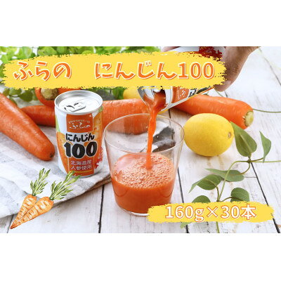 【ふるさと納税】【北海道産にんじん使用】ふらの にんじん100 160g×30本入_ ニンジンジュース 人参 にんじん ジュース 飲料 ドリンク ストレート にんじん100 野菜ジュース 北海道 国産 贈答 ギフト 野菜 人気 おすすめ 美味しい 安心 北海道産人参 缶ジュース 【1295396】