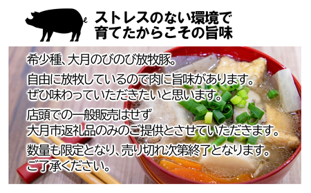 自然の中で飼育された 大月のびのび放牧豚の切り落とし肉  1.5㎏以上 （300g×5パック）