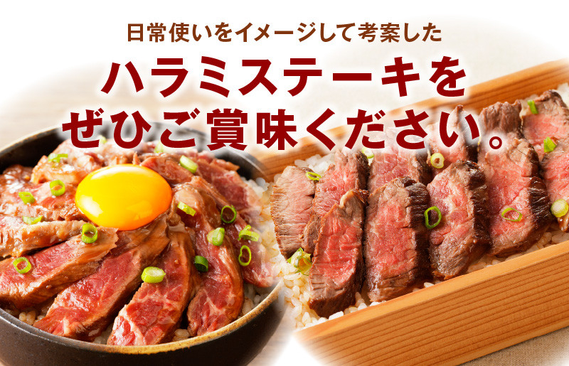 牛ハラミステーキ 総量 1kg 以上 ガーリックバター味【小分け 10枚 厚切りカット 牛肉 焼くだけ BBQ やきにく】 015B576