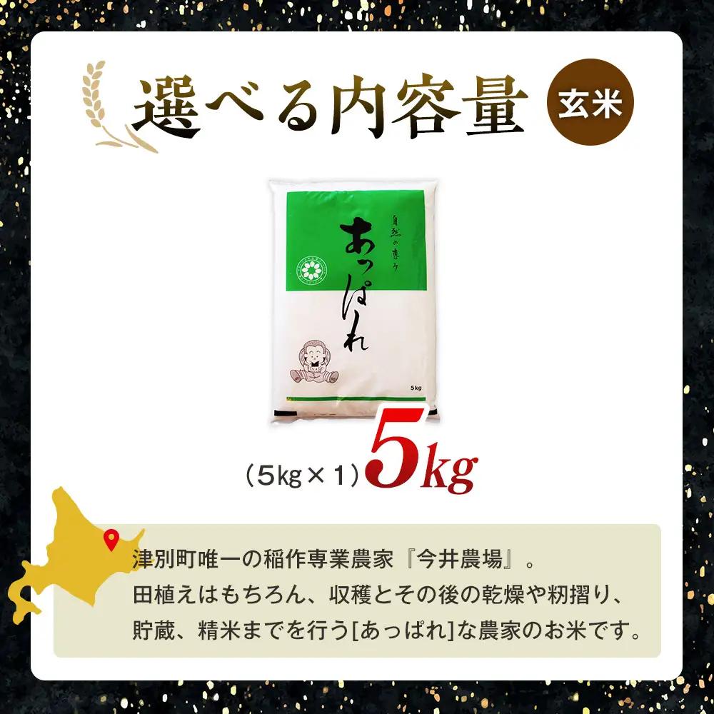 【令和8年産・早期予約受付】北海道産 津別町あっぱれ米（玄米） 5kg | 米 お米 新米 玄米 国産米 農家直送 産地直送 北海道 津別町 送料無料