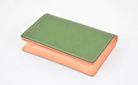【全7色】栃木レザーの名刺入れ 約50枚収納 ポケット4つ Card holder 02/オリーブ/minca　416【雑貨 ファッション 人気 おすすめ 】