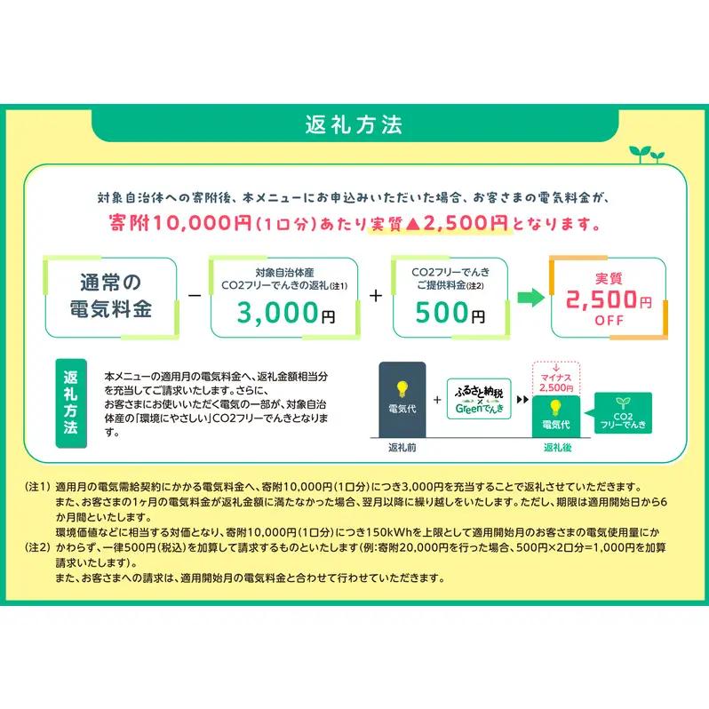 【7/21以降 受付一時停止】揖斐川町産CO2フリーでんき 70,000 円コース（注：お申込み前に申込条件を必ずご確認ください） 中部電力ミライズ 