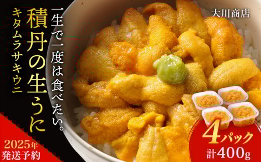 【2025年夏発送分】ムラサキウニ100g×4パック