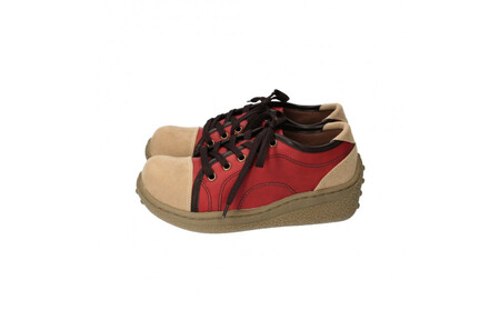 メンズポルカ｜ポルカ｜レッド SS【40】(25.5cm) メンズ スニーカー 幅広 甲高 外反母趾 ゆったり 3E 大人気 厚底 靴