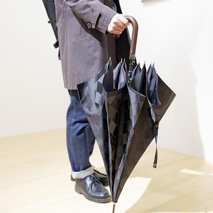 槙田商店【紳士長傘】monotone アーガイル《晴雨兼用》