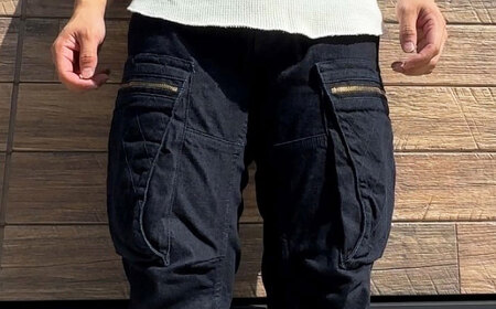 【びんご圏域連携】【resfa】ストレッチデニム　Fire jeans（インディゴ）＜Lサイズ＞