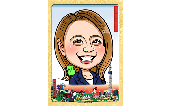 似顔絵 イラスト 作画 1名様 ソラマチ店作成 写真 データ 絵画 インテリア おしゃれ かわいい 東京 東京都 墨田区