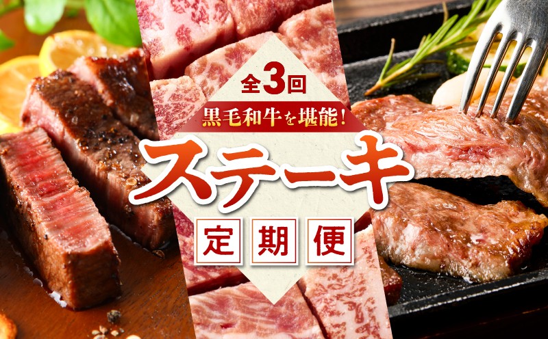 
            【期間限定 GCF限定お礼の品】【全3回定期便】黒毛和牛を堪能！ステーキ　KN000-T06
          