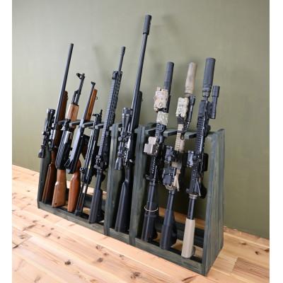 ふるさと納税 横手市 WOOD WORKS ガンラック ライフルスタンド 5丁掛【本体:ミリタリーグリーン】 |  | 02