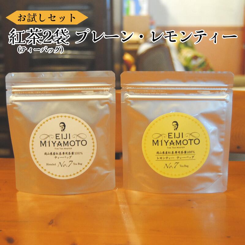 【ふるさと納税】お試しセット 紅茶 ティーバッグ 5p×2袋 プレーン レモン お試し 試飲 少量 少量パック 美味しい おすすめ 人気 フレーバーティー アイスティー ホットティー おうちカフェ お茶 高級 専門店 岡山県産 紅茶農園 プレゼント 専門店 岡山県産 紅茶農園