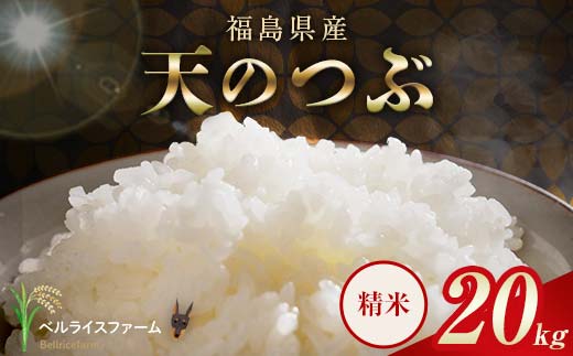 〈先行予約〉令和8年産 農家直送 ベルライスファーム 天のつぶ 精米 20㎏ F6U-438