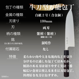 【 万能包丁18cm 】 土佐打ち 鍛造包丁