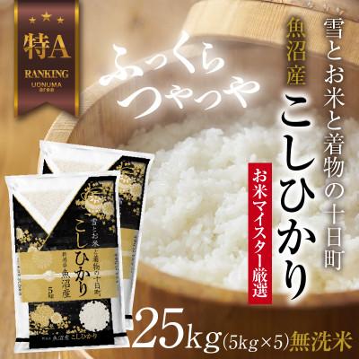 ふるさと納税 十日町市 無洗米  魚沼産 コシヒカリ 25kg 美味い炊き方ガイド付