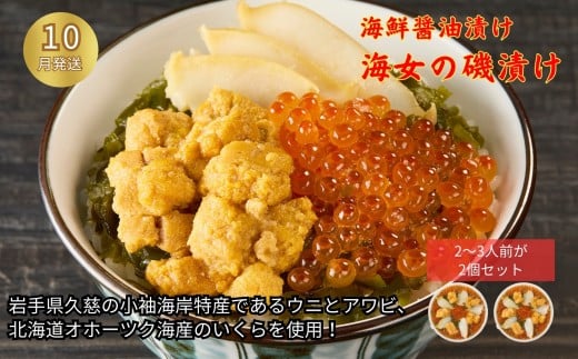 《 10月発送分 》「海女の磯漬け 250g×2箱セット」海鮮 醤油漬け 海の幸 丼の具 うに あわび めかぶ いくら ミックス ギフト 個包装 詰め合わせ 時短 おかず ごはん お茶漬け 冷凍 長期保存 人気 ランキング おいしい おつまみ