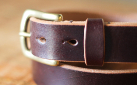 【minca】幅30mmベルト/38インチ  栃木レザーの希少な「ハーネスレザー」使用の贅沢な1枚革のレザーベルト/チョコ/HL-B01/CHOCO/minca　584