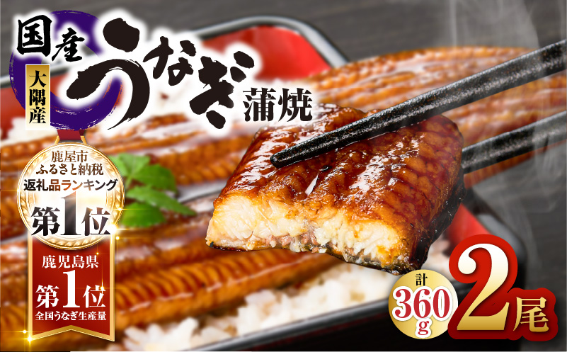 【数量限定】鹿児島県大隅産うなぎ蒲焼2尾（360g）　KN007-002-04-cp