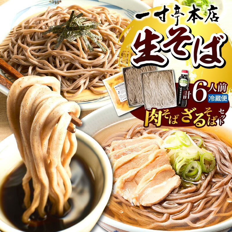 【ふるさと納税】【 一寸亭本店 】 冷たい 肉そば と ざるそば の セット 各 3人前 蕎麦 そば 有名店 肉そば 板そば 冷蔵 自宅 贈答 冷たい ご当地 一寸亭 谷地 山形県 河北町