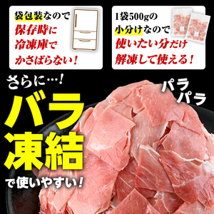 ＜定期便・全3回(連続)＞訳あり！鹿児島県産 豚肉切り落とし (計15kg) 切り落とし こま切れ 国産 鹿児島県産 豚肉 ブタ おかず バラ肉 個包装 小分け 薄切り 切り落し 切落し 冷凍配送 小