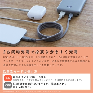 MOTTERU(モッテル) モバイルバッテリー 10000mAh 残量表示ディスプレイ PD20W入出力 PSE適合製品 ケーブル付属  2年保証(MOT-MB10005-EC)　ペールアイリス【 ス