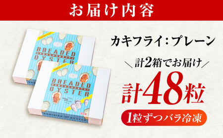 冷凍 カキフライ  (プレーン 12粒×4袋)  広島県産 冷凍カキフライ 広島牡蠣 牡蠣 かき カキ  料理 簡単 魚介類 海鮮 ギフト 広島県福山市/クニヒロ株式会社[BACG009]