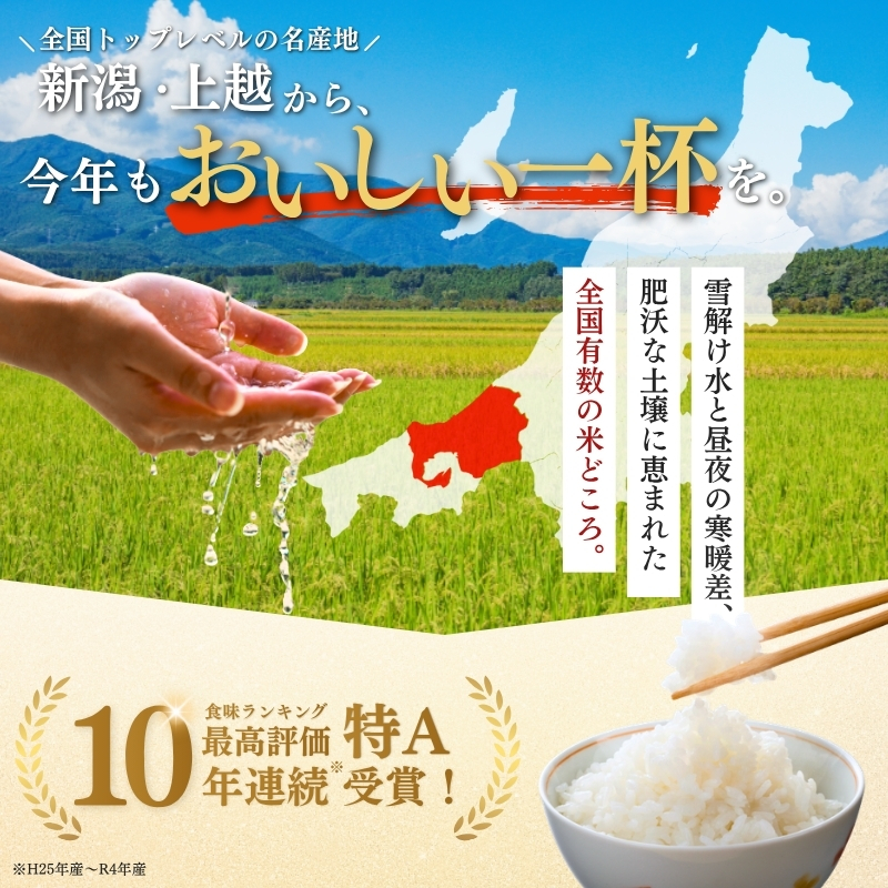 【8月下旬より配送】農家応援! コシヒカリ 5kg  3か月定期便 緊急価格改定 新潟県 上越市産 令和7年産 お米 精米 米 ご飯 送料無料