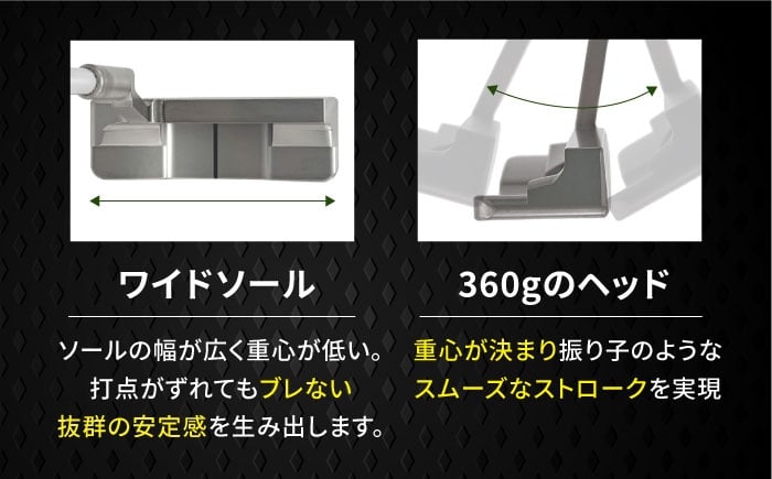 山田パター 35インチ シルバー ゴルフ用品 スポーツ スポーツ用品 ゴルフ 練習 グリップ ヘッドカバー