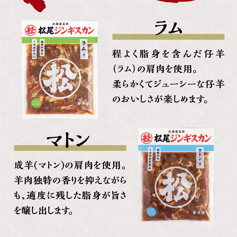肩肉食べ比べセット 計1.6kg 味付ラム 味付マトン 各400g×2 仔羊 羊 ラム ジンギスカン 味付 肩肉 食べ比べ セット 詰合_イメージ2