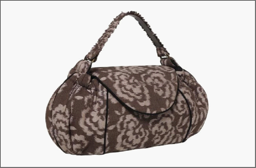 伝統工芸品“絣”を使った【ギャザーバッグ】《福岡市製造　by　TAKUMI Collection》 タクミコレクション 匠コレクション TAKUMI Collection