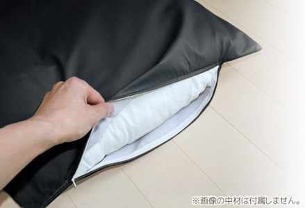 座布団カバー　合皮レザー　5枚組　55×59_ブラック【G0587】