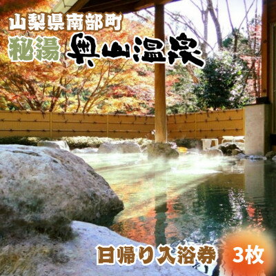 【ふるさと納税】山梨県南部町秘湯「奥山温泉」日帰り入浴券(1名様分)【3枚】【1619539】