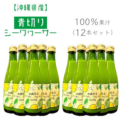 【ふるさと納税】沖縄県産青切りシークヮーサー100％果汁（12本セット） 沖縄県 沖縄 青果 果実 フレッシュ 瓶 シークァーサー 本部町 本部 ギフト プレゼント 贈答 贈り物 おすすめ 人気 敬老の日 お土産 健康 ジュース 飲み物