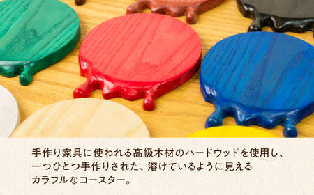 メルティングコースター 1枚 【イエロー】 レオジブラン コースター 家具 アート 木工 木材 雑貨 日用品 キッチン キッチン用品 食器 配膳 キッチンファブリック 日用品雑貨 愛知県 田原市 渥美