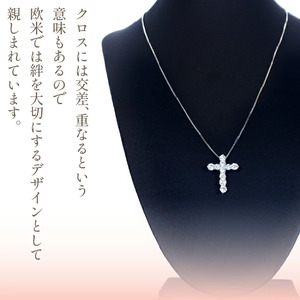 プラチナ　クロス　1.5ｃｔ　ネックレス　管理番号716653　×1本 218-061