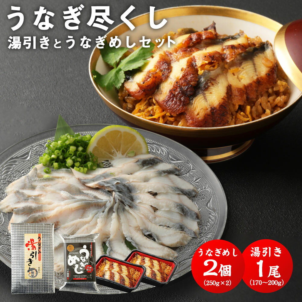 【ふるさと納税】うなぎ尽くし 湯引き 刺身 とうなぎめし 2点 セット 1尾 170〜200g うなぎめし 250g×2個 鰻 うなぎ ウナギ 蒲焼き うな丼 国内産 国産 土用丑の日 冷凍 九州 送料無料