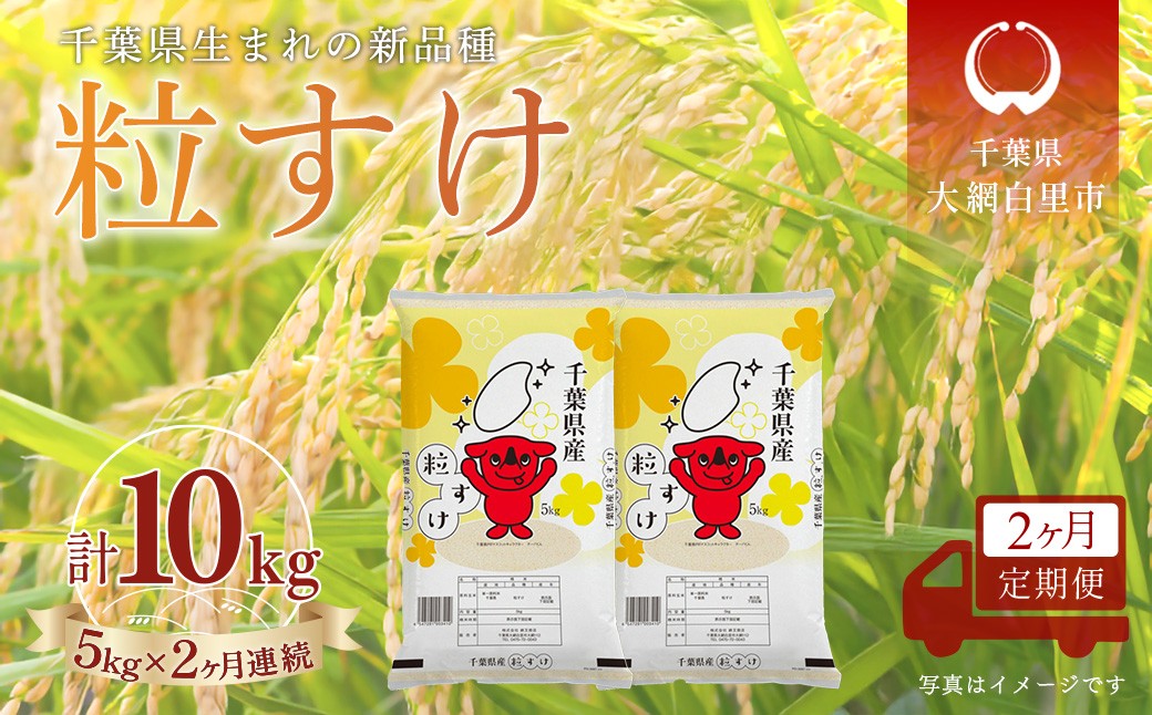 
                  ＜2か月定期便＞ 千葉県産「粒すけ」精米 5kg×2か月連続 計10kg
                