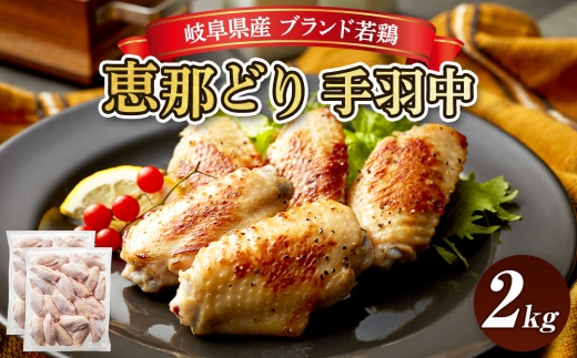 冷凍　恵那どり　手羽中　バラ凍　2kg [No.923] ／ 鶏手羽中 冷凍肉 バラ凍 2kg 使い切り 鶏肉セット 揚げ物 煮込み 唐揚げ おかず まとめ買い 家庭料理 味わい深い 臭み少ない 冷凍パック 食卓お助け