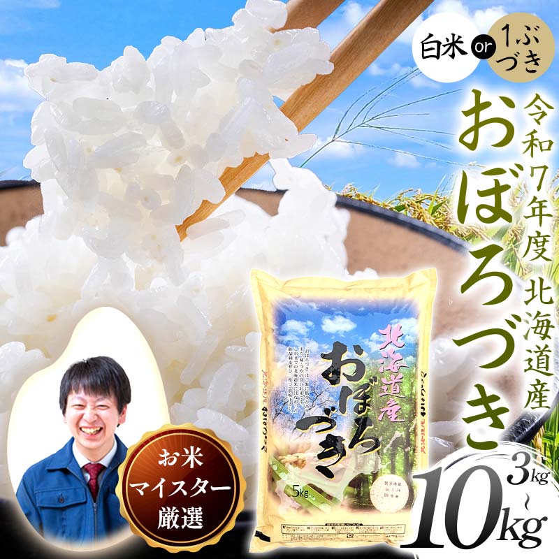 【ふるさと納税】【選べる容量】【令和7年度産】北海道産 おぼろづき（3kg／5kg／10kg） 白米 北海道産 米 コメ こめ お米 白米 玄米 F4F-9935var