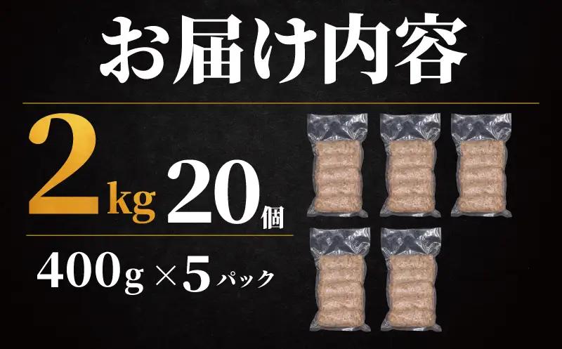ハンバーグ20個 (4個入×5セット)計2kg  はんばーぐ 株式会社タカギフーズ