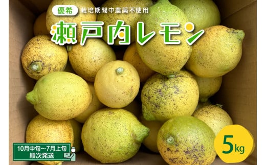 大崎下島産 栽培期間中農薬不使用 瀬戸内レモン 5kg　新鮮 発送日に収穫 国産 広島県産 檸檬 レモン生産量日本一の広島 フレッシュレモン 朝採れ 朝収穫 産地直送 送料無料 果物 フルーツ ジュース ビタミンC  料理 爽やか スイーツ カクテル