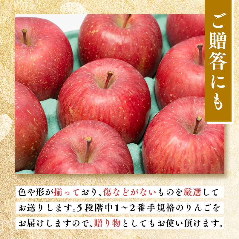年内発送 贈答用サンふじ約5kg（糖度証明書付き）  【那由多のりんご園・平川市産】
