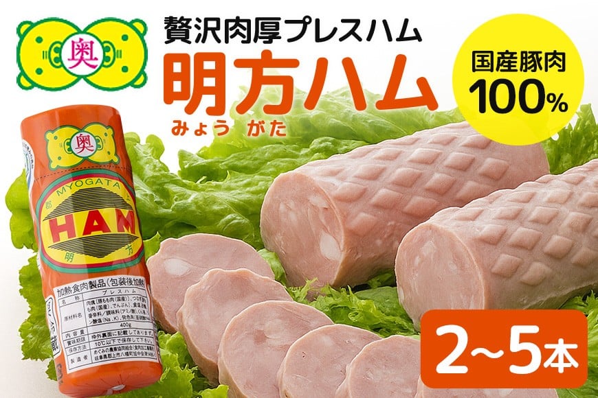 
            明方ハム 選べる 400g 2本 3本 5本 特産品 加工品 農協 豚肉 肉 おつまみ お弁当 伝統製法 (502)
          