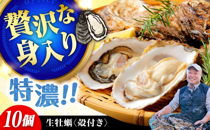 高品質の牡蠣を産地直送！ 【生牡蠣】【着日指定可能】『てつまるかき』牡蠣 殻付き 10個 加熱用 かき 海鮮 海産物 簡単 広島県産 江田島市/有限会社テツマル海産 [XCO005]