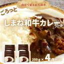 【ふるさと納税】ごろっとしまね和牛カレー　4食セット　ご当地カレー島根 お取り寄せ 牛肉 時短 冷凍食品 ディナー ごちそう