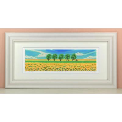 ふるさと納税 川口市 栗乃木ハルミ版画額装品「菜の花畑4」