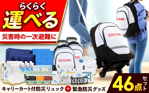 【防災士厳選】 防災セット  ＼総販売数120万セット突破！／緊急防災46点セット / 防災グッズ 防災セット 防災リュック 防災バッグ 地震 災害 備蓄 / 小浜市 / 岸田産業 [BFDJ002-3]