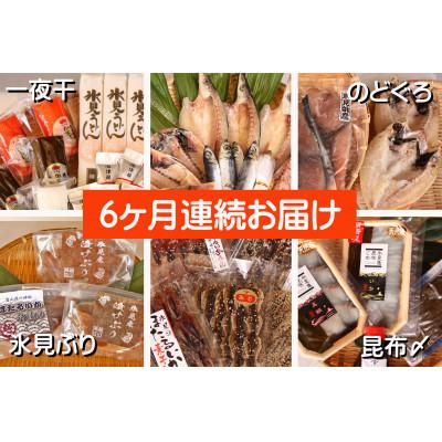 ふるさと納税 氷見市 【毎月定期便】氷見堀与 一夜干・昆布〆刺身と山海の幸＜氷見ぶり・ほたるいか・のどぐろ入＞全6回